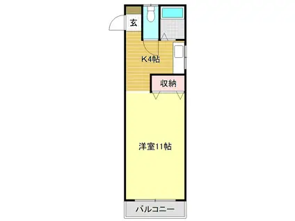 ハイスリー21II(1K/3階)の間取り写真