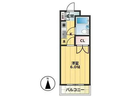 藤沢朝日町ダイカンプラザ(1K/4階)の間取り写真