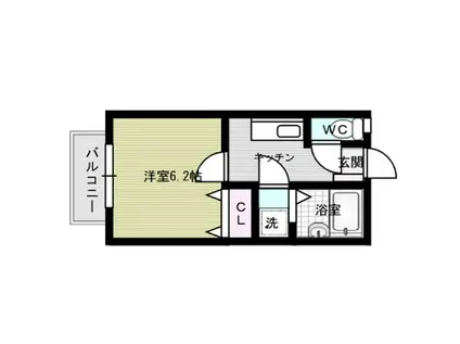 リブレア福岡女学院(1K/1階)の間取り写真