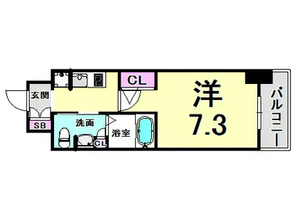エステムプラザ神戸水木通グランクロス(1K/4階)の間取り写真