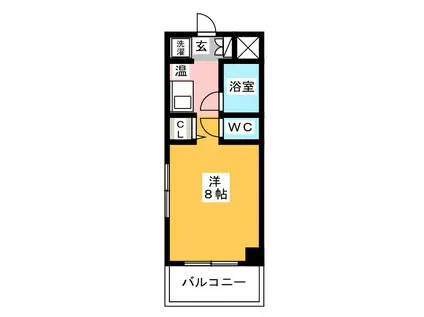 パンルネックス・クリスタル博多III(ワンルーム/4階)の間取り写真