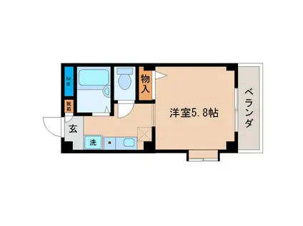 塙田壱番館(1K/2階)の間取り写真