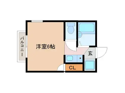 コナン西千葉(ワンルーム/2階)の間取り写真