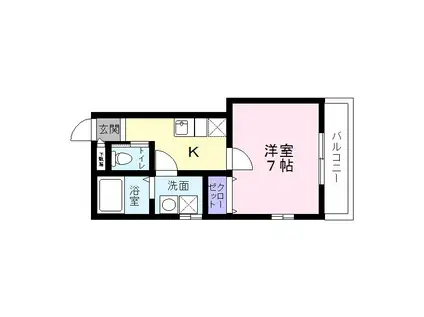TKアンバーコート堺東1(1K/7階)の間取り写真