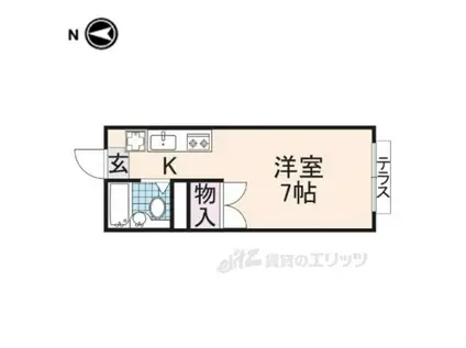 エステートピア矢尾(ワンルーム/1階)の間取り写真