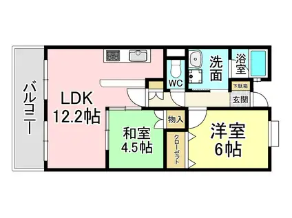 アプローズマンション青山(2LDK/6階)の間取り写真