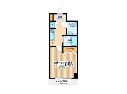 ロリエタワー川崎(1K/8階)の間取り写真
