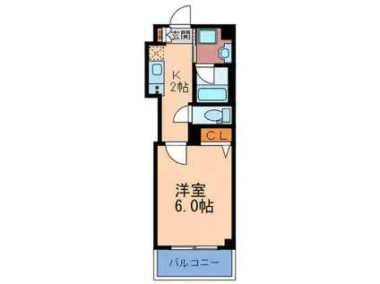 KALMIA北梅田(1K/2階)の間取り写真