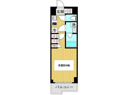 ルーブル川崎中丸子参番館(1K/5階)の間取り写真