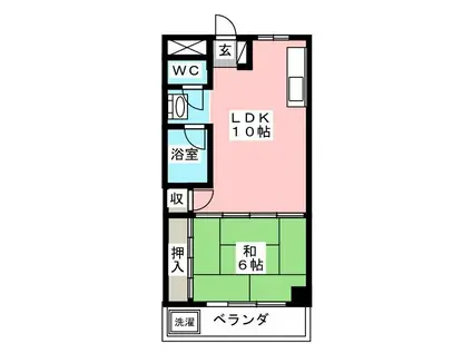 レジデンス鷲見(1LDK/3階)の間取り写真