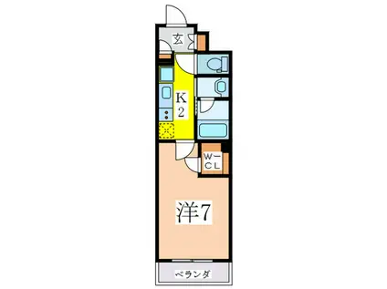 パティーナ下丸子(1K/2階)の間取り写真