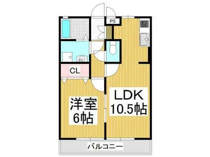 スクエアガーデンKAMAKURA C棟(1LDK/2階)の間取り写真