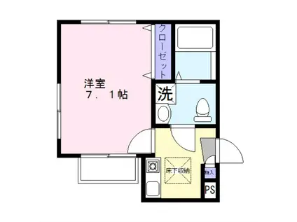 LIKES新代田(1K/1階)の間取り写真