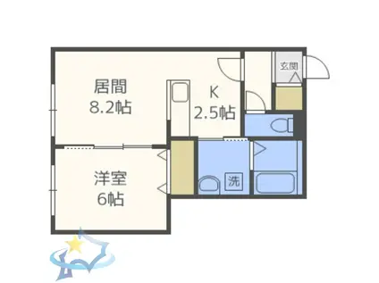 ドルチェヴィータ(1LDK/4階)の間取り写真