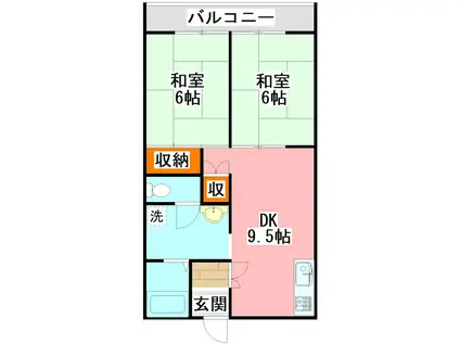 第2江藤ビル(2DK/3階)の間取り写真