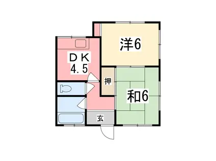 ハイツ小林(2DK/1階)の間取り写真