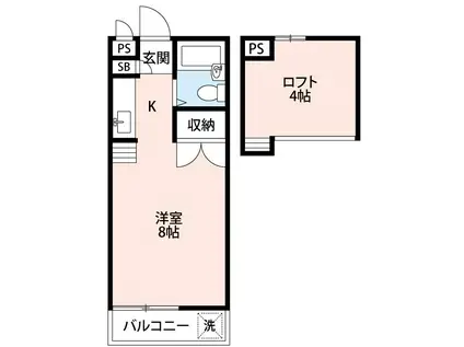 メゾンクレール(ワンルーム/2階)の間取り写真