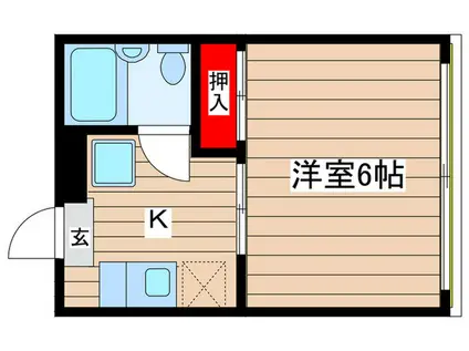 タウニー桜山(1K/2階)の間取り写真