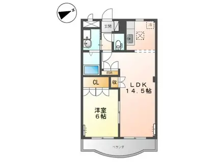 メゾン・グロワール(1LDK/1階)の間取り写真