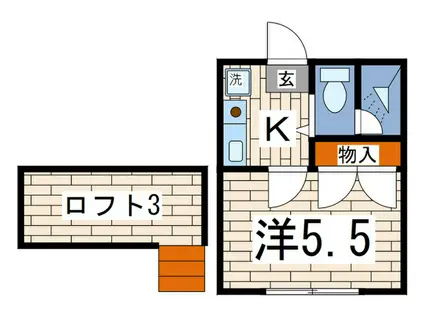 ヒュペリオン北久里浜(1K/1階)の間取り写真