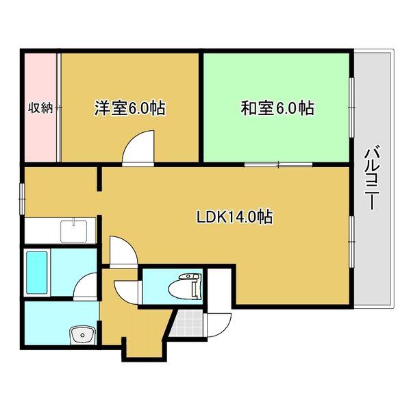 プレステージN31(2LDK/4階)の間取り写真