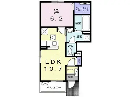 ALIVIO・CASA I(1LDK/1階)の間取り写真