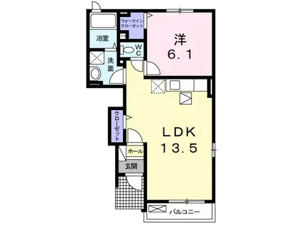 ガーデンヒルズA(1LDK/1階)の間取り写真