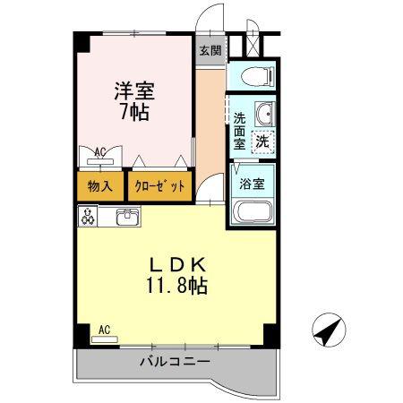 プレタ21(1LDK/3階)の間取り写真