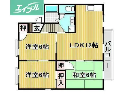 サンローレルB棟(3LDK/2階)の間取り写真