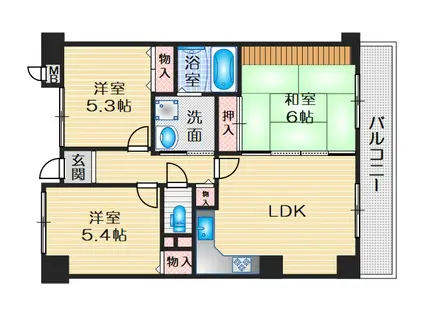 シュシュ(3LDK/3階)の間取り写真