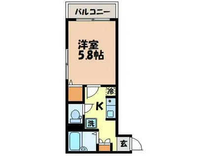 アミティ南山手(1K/1階)の間取り写真