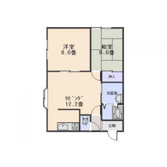 パッション富岡(2LDK/2階)の間取り写真