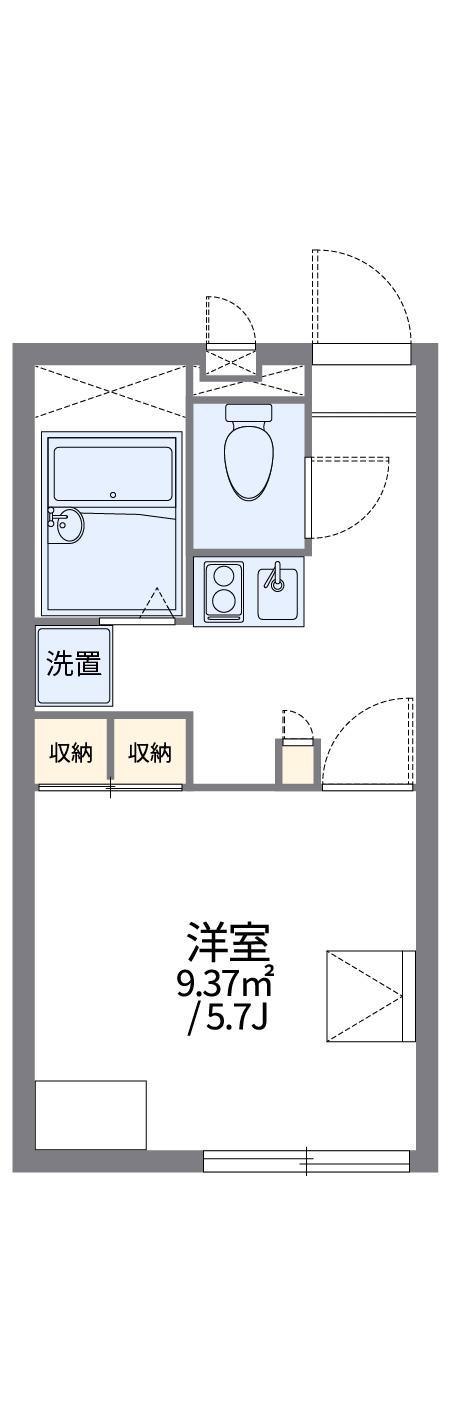 レオパレスリベルラI(1K/1階)の間取り写真