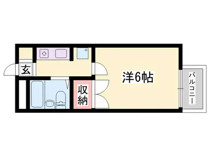 ノーブル青山I(1K/1階)の間取り写真