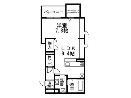 ブライトコート殿ヶ谷戸(1LDK/3階)の間取り写真
