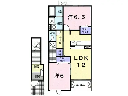 マナ サフラワー(2LDK/2階)の間取り写真