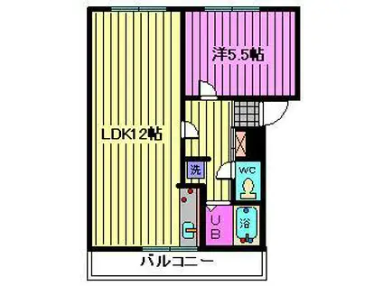 サンエイビル(1LDK/2階)の間取り写真