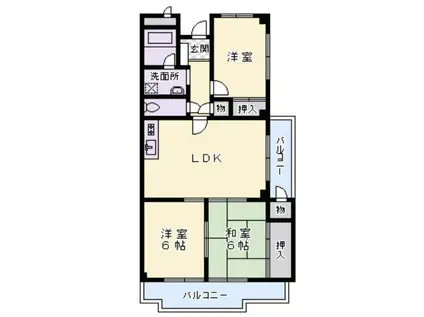 フローレンス緑地(3LDK/5階)の間取り写真