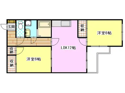 大田ビル(2LDK/2階)の間取り写真