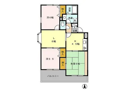 ヴァンベール東川口I/II/III(3LDK/1階)の間取り写真