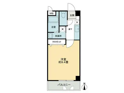 フィネス三之丸(1K/4階)の間取り写真