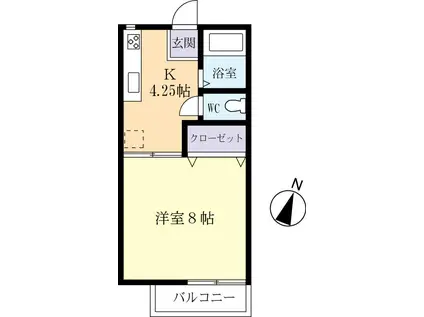 グランドゥール堀(1K/1階)の間取り写真