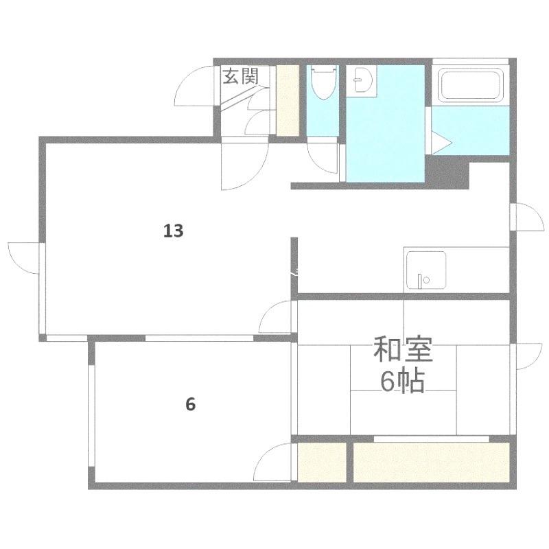 ハイツサンシャワー(2LDK/2階)の間取り写真