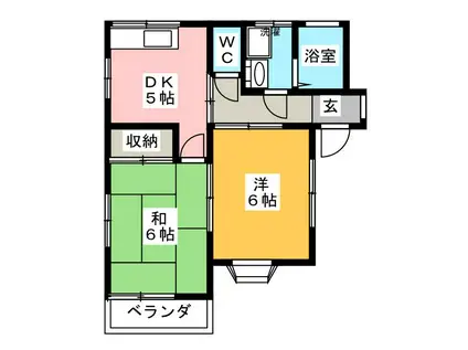和田ハイツ(2DK/1階)の間取り写真