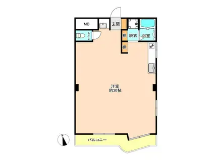 リーフル大門(ワンルーム/2階)の間取り写真