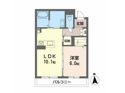 ミュートスM(1LDK/3階)の間取り写真