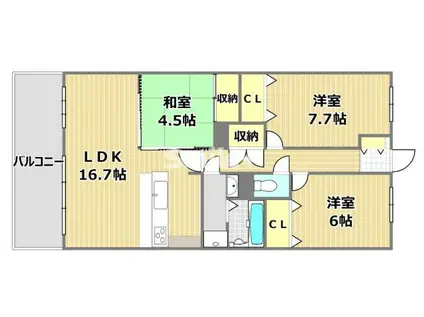 サントノーレ西市(3LDK/7階)の間取り写真