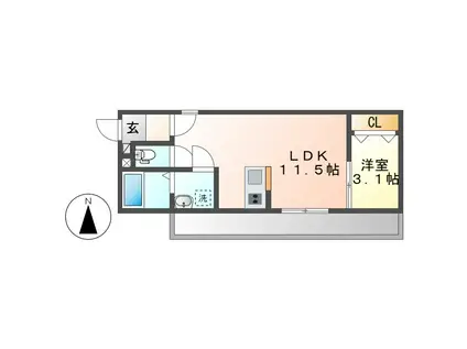 AGRI FOGLIO(1LDK/2階)の間取り写真