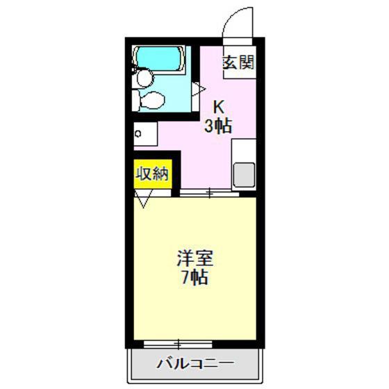 サニーハイツ(1K/1階)の間取り写真