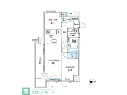 オーキッドレジデンス西小岩(2LDK/8階)の間取り写真